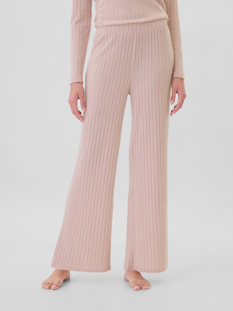 Roze - Gap ruimvallende geribbelde pyjamabroek met wijde pijpen - Image 3 of 4
