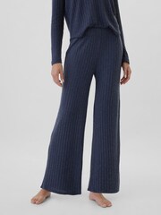 Azul marino - Pantalones de pijama de canalé con diseño holgado y pernera ancha de Gap - Imagen 3 de 4