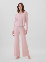 Roze - Gap relaxed geribde pyjamatop met V-hals - Image 3 of 4