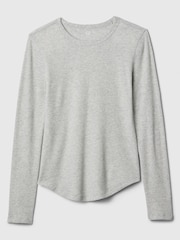 Gap Grey Long Sleeve Crew Neck Waffle Knit T-Shirt - Image 5 of 5