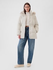 Gap Off White Oversized Puffer Coat - Image 3 of 6