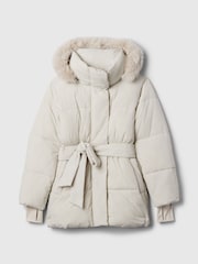 Gap Off White Oversized Puffer Coat - Image 5 of 6