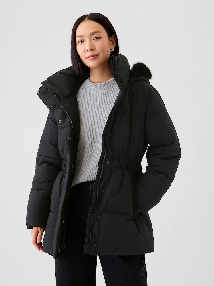 Gap Black Oversized Puffer Coat - Image 1 of 6