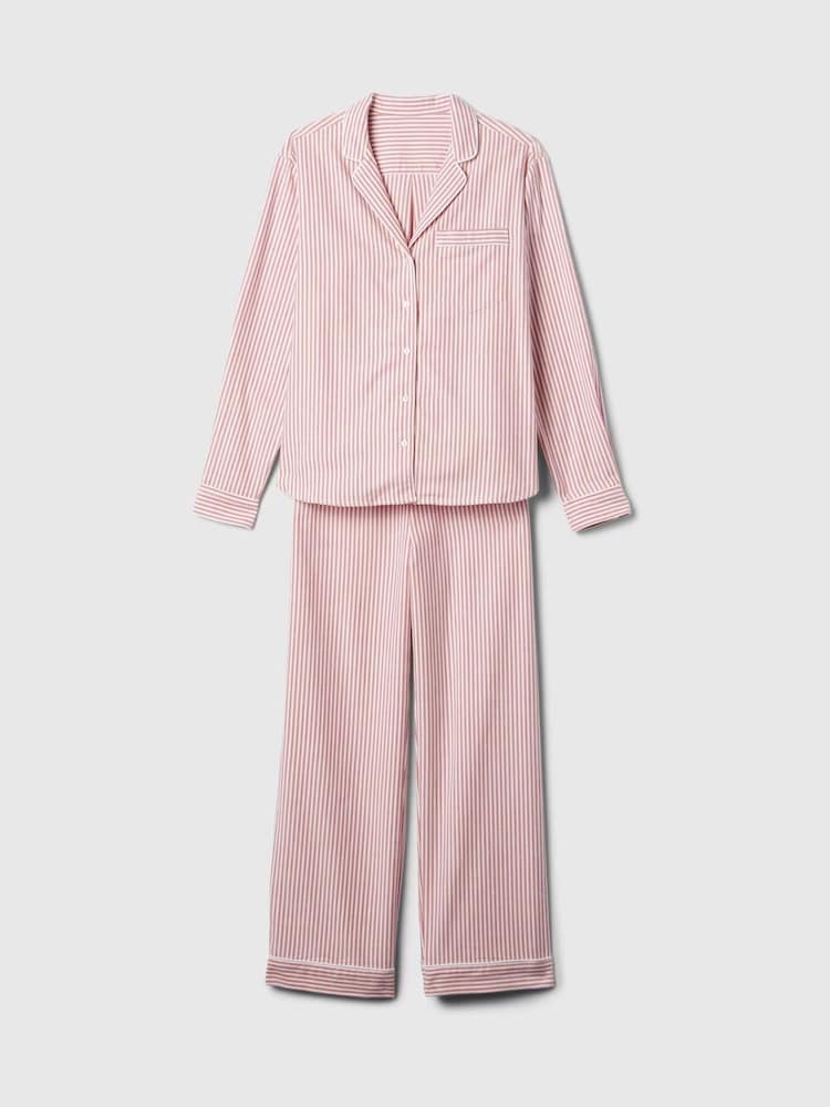 Gap Red Matching Family Christmas 100% Cotton Long Sleeve Stripe Pyjamas - Image 7 of 7