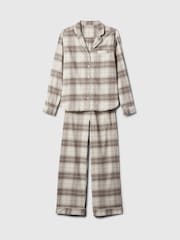 Gap Cream Christmas Flannel Long Pyjamas - Image 4 of 4
