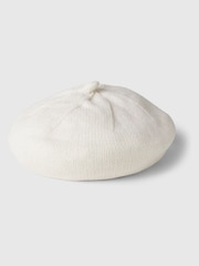 Gap White Adults Cotton Knit Beret - Image 1 of 3