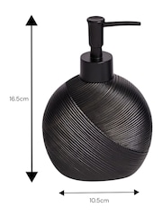 Showerdrape 3 Piece Black Ripple Textured Bathroom Accessory Set - Image 5 of 7