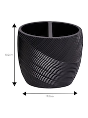 Showerdrape 3 Piece Black Ripple Textured Bathroom Accessory Set - Image 6 of 7