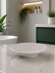 Showerdrape 3 Piece White Ripple Textured Bathroom Accessory Set - Image 4 of 4