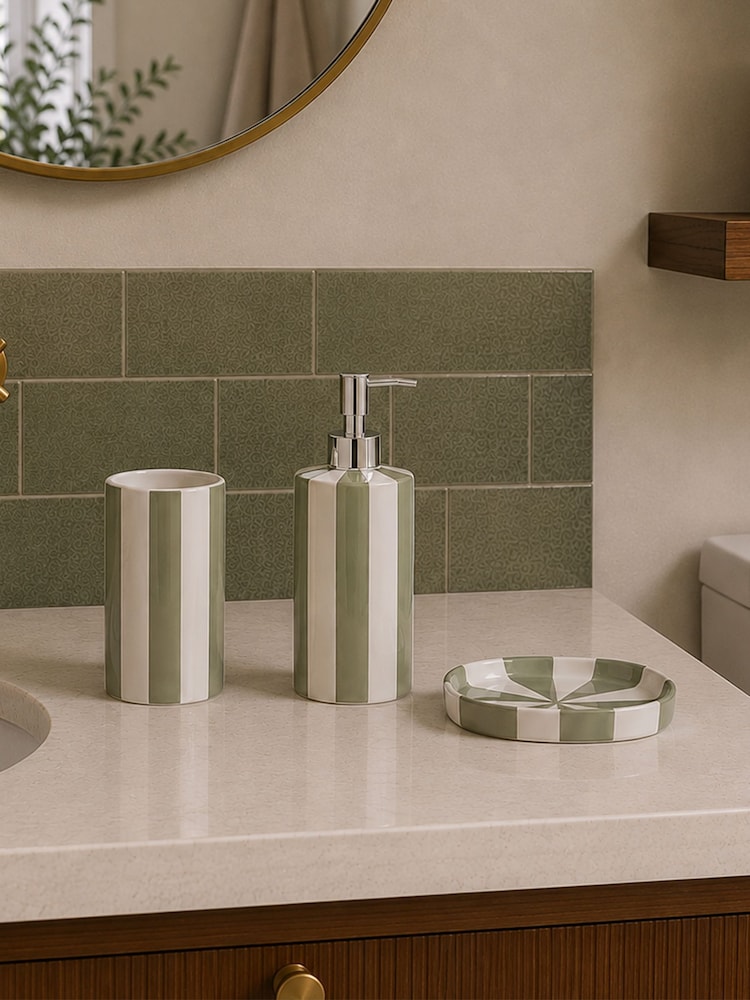 Showerdrape 3 Piece White Pier Bathroom Accessory Set - Image 1 of 4