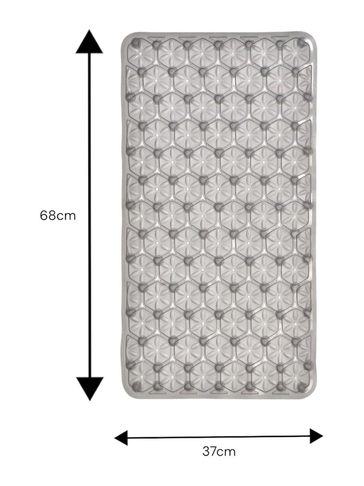 Showerdrape Grey Laguna Anti Slip PVC Bath Mat - Image 6 of 6