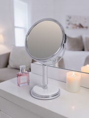 Showerdrape White Opera 3x Magnifying Oval Vanity Mirror - Image 1 of 3