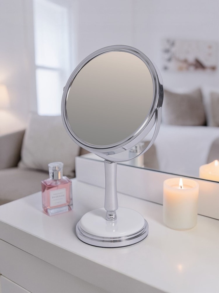 Showerdrape White Opera 3x Magnifying Oval Vanity Mirror - Image 1 of 3