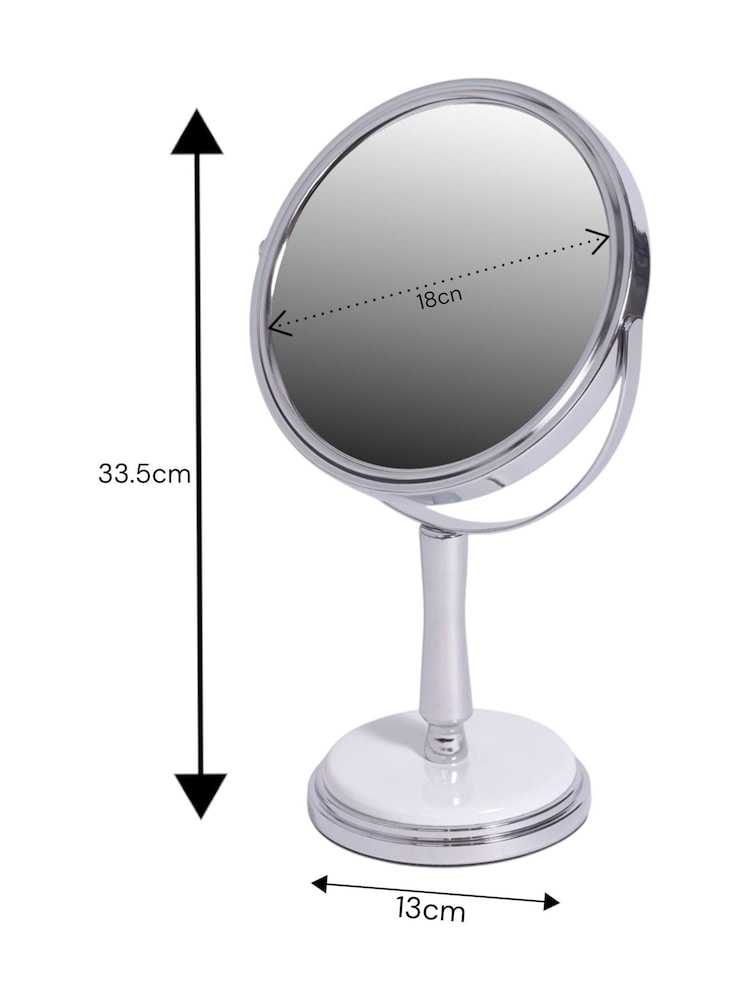 Showerdrape White Opera 3x Magnifying Oval Vanity Mirror - Image 3 of 3