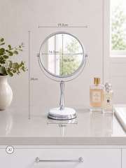 Showerdrape White Opera 3x Magnifying Oval Vanity Mirror - Image 4 of 4