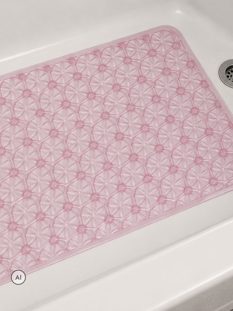 Showerdrape Pink Laguna Anti Slip PVC Bath Mat - Image 2 of 6