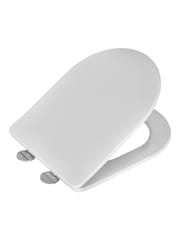 Showerdrape White Petra D Shaped Ultra Slim Soft Close Quick Release Adjustable Toilet Seat - Image 1 of 6
