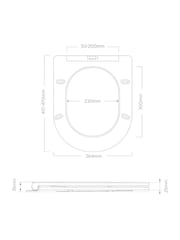 Showerdrape White Petra D Shaped Ultra Slim Soft Close Quick Release Adjustable Toilet Seat - Image 4 of 6