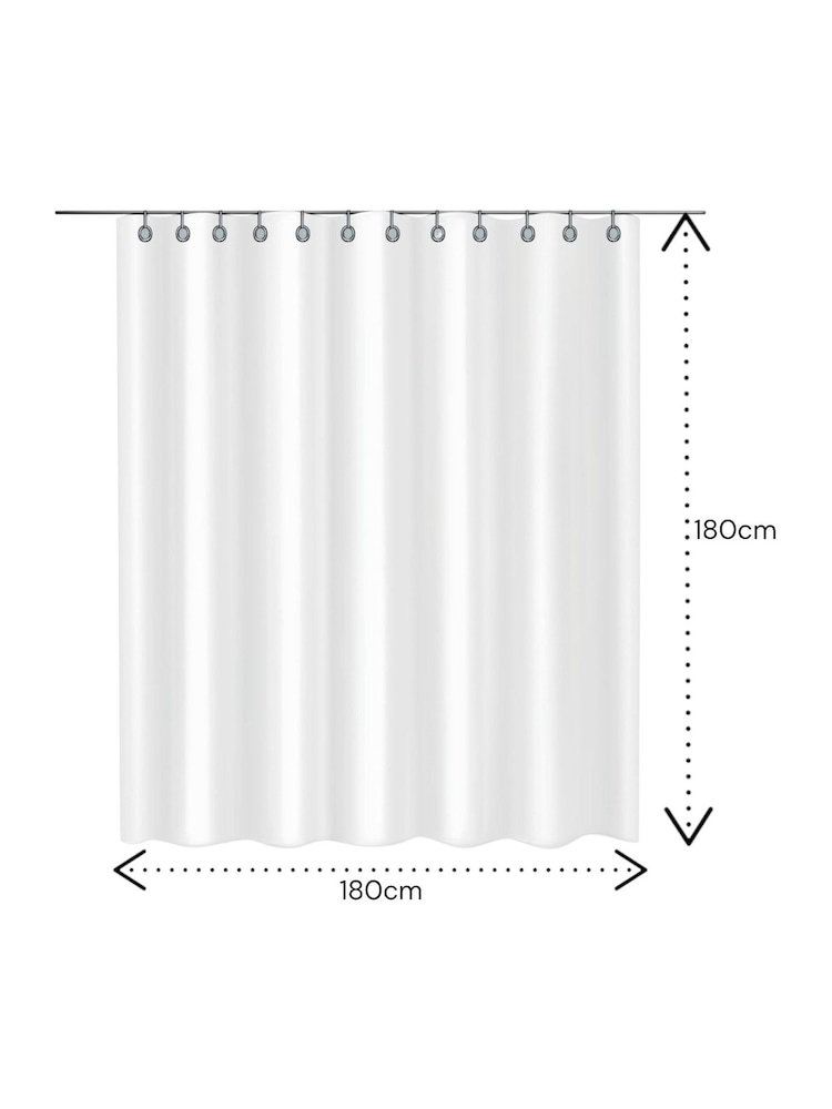 Showerdrape White Fernland Shower Curtain - Image 2 of 3 Showerdrape White Fernland Shower Curtain - Image 2 of 3