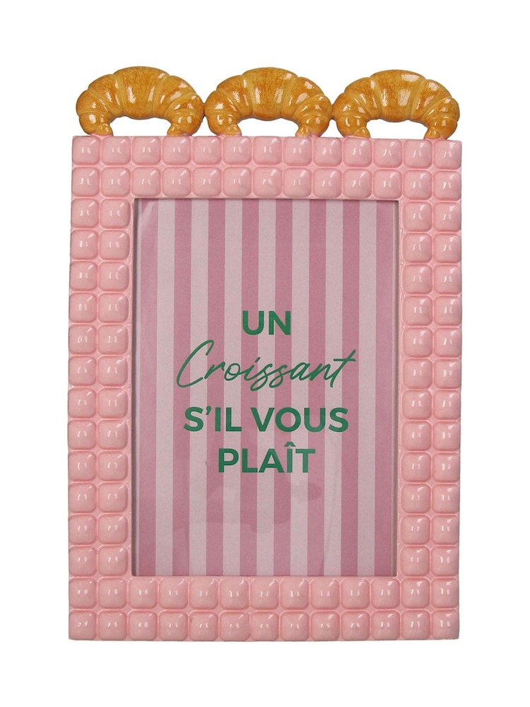 Kersten Pink Croissant Polyresin Photo Frame - Image 1 of 4 Kersten Pink Croissant Polyresin Photo Frame - Image 1 of 4