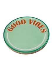 Kersten White Good Vibes Mango Wood Plate - Image 1 of 2