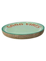 Kersten White Good Vibes Mango Wood Plate - Image 2 of 2