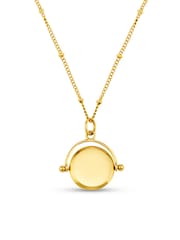 Orelia Luxe Gold Tone Waterproof Luxe Faceted Disc Spinner Necklace - Image 1 of 2