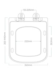 Showerdrape White Malaga Square Soft Close Quick Release Adjustable Toilet Seat - Image 4 of 6