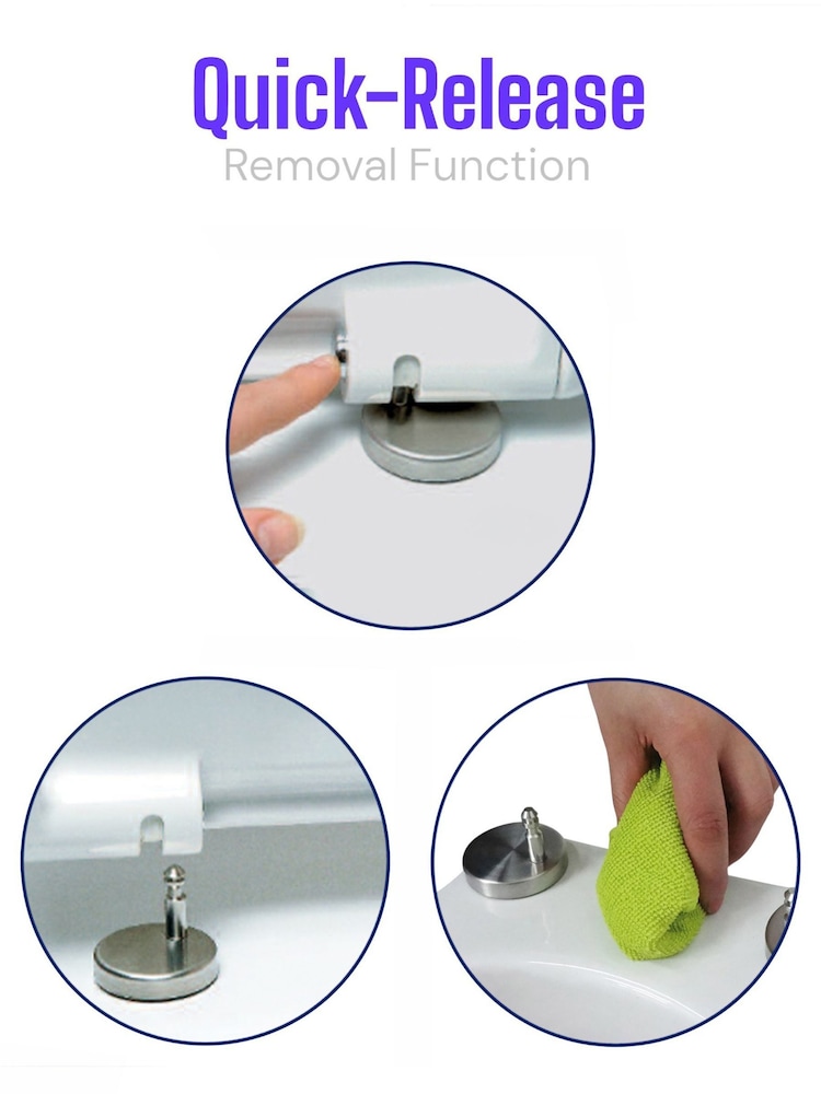 Showerdrape White Malaga Square Soft Close Quick Release Adjustable Toilet Seat - Image 6 of 6 Showerdrape White Malaga Square Soft Close Quick Release Adjustable Toilet Seat - Image 6 of 6