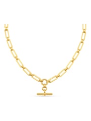 Orelia Luxe Gold Tone Waterproof Luxe Linear Link T-Bar Necklace - Image 5 of 5