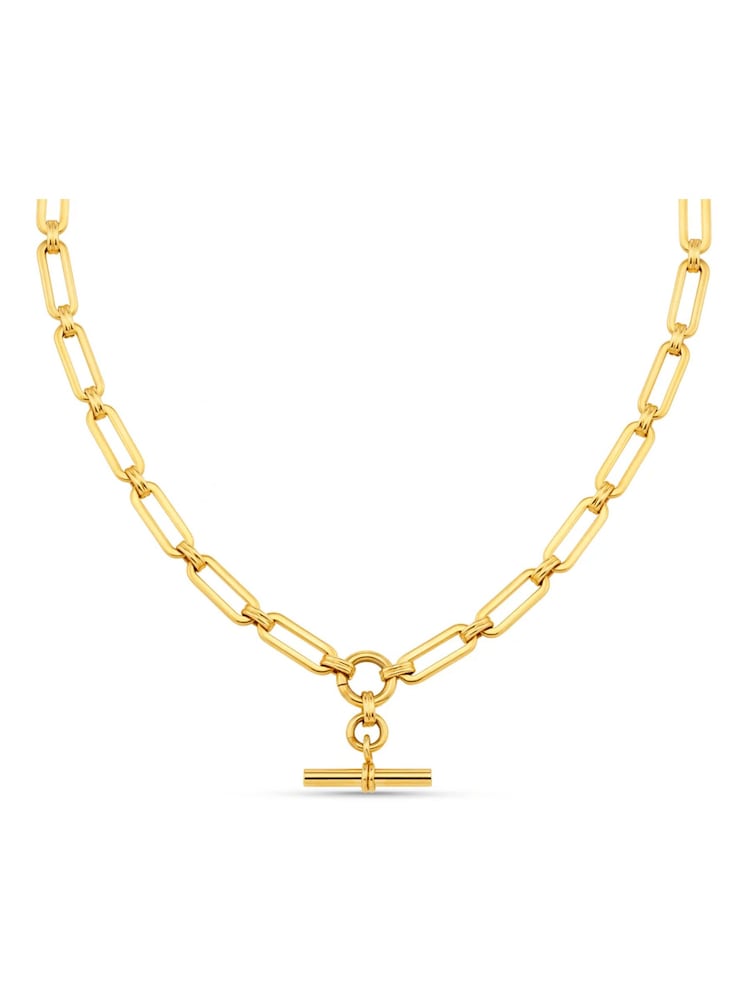 Orelia Luxe Gold Tone Waterproof Luxe Linear Link T-Bar Necklace - Image 5 of 5