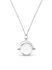 Orelia Luxe Silver Tone Waterproof Luxe Faceted Disc Spinner Necklace - Image 1 of 2