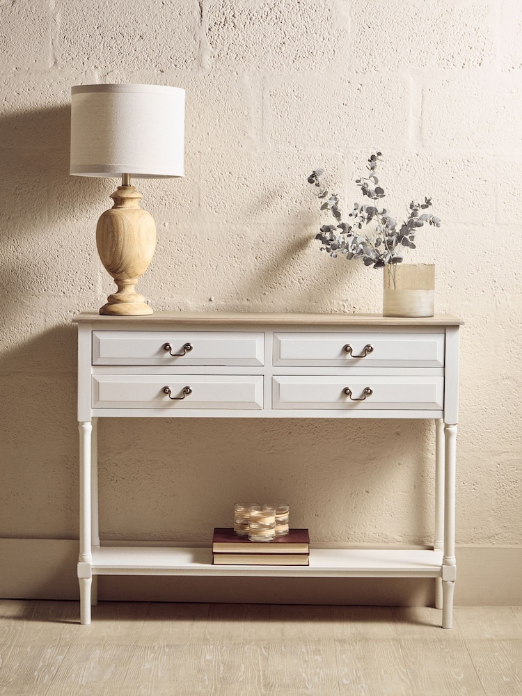 Interiors by Premier White Heritage 4 Drawer White Console Table - Image 1 of 4