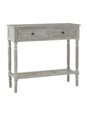 Interiors by Premier Grey Heritage Two Drawer Wash Rectangular Console Table - Image 2 of 6