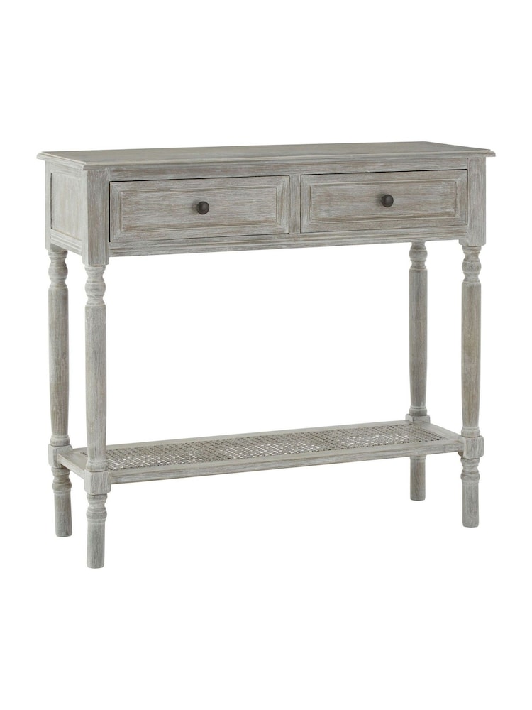 Interiors by Premier Grey Heritage Two Drawer Wash Rectangular Console Table - Image 2 of 6