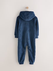 Navy All-In-One Fleece Pyjamas (3-16yrs) - Image 2 of 4