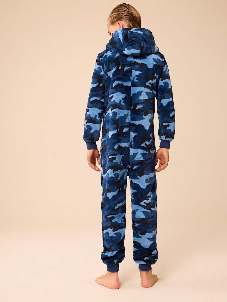 Blue All-In-One Fleece Pyjamas (3-16yrs) - Image 3 of 8