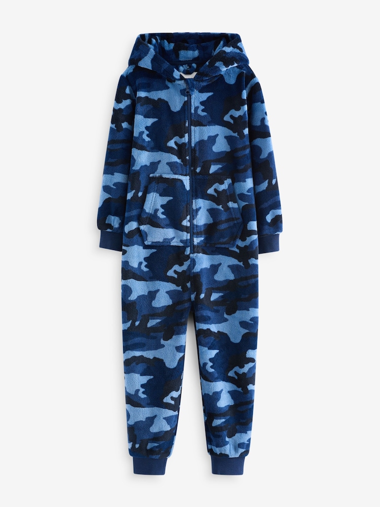 Blue All-In-One Fleece Pyjamas (3-16yrs) - Image 5 of 8