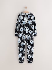 Black/White Football All-In-One Fleece Pyjamas (3-16yrs) - Image 2 of 4