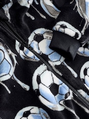 Black/White Football All-In-One Fleece Pyjamas (3-16yrs) - Image 3 of 4