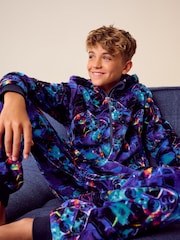 Blue Gamer All-In-One Fleece Pyjamas (3-16yrs) - Image 1 of 1