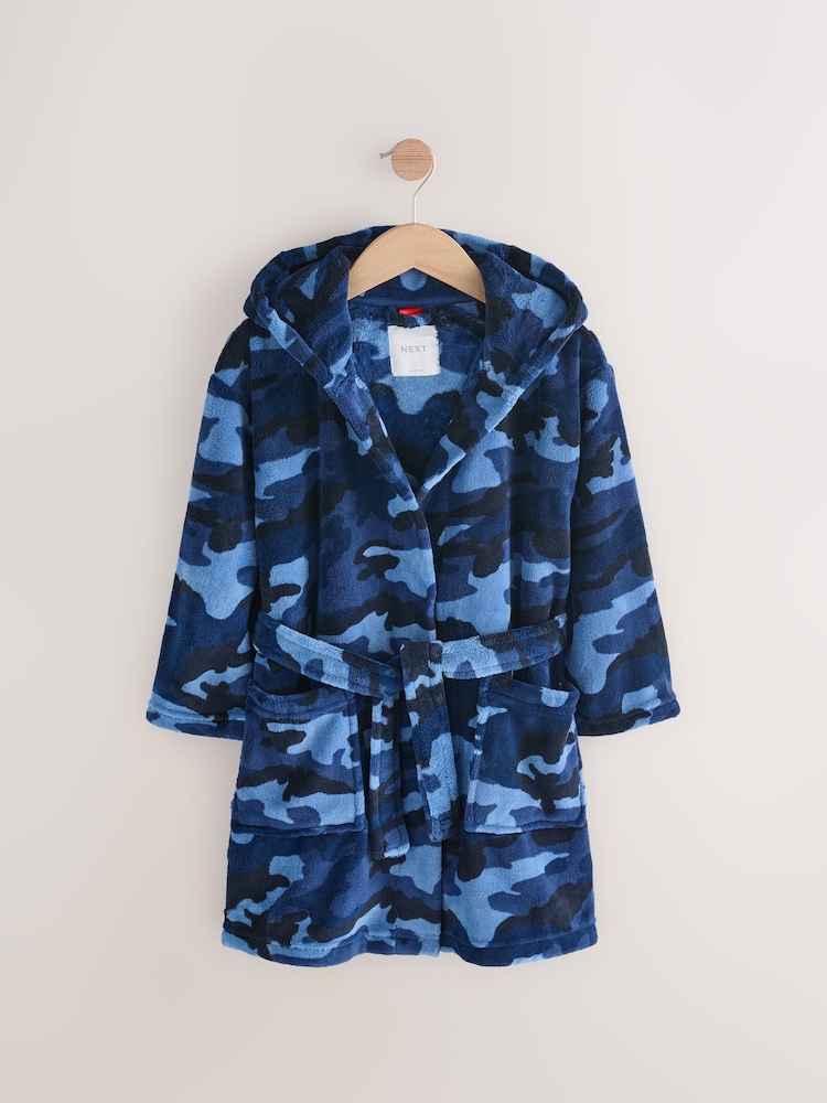 Blue/Navy Camo Fleece Robe Pyjamas (1.5-16yrs) - Image 1 of 4