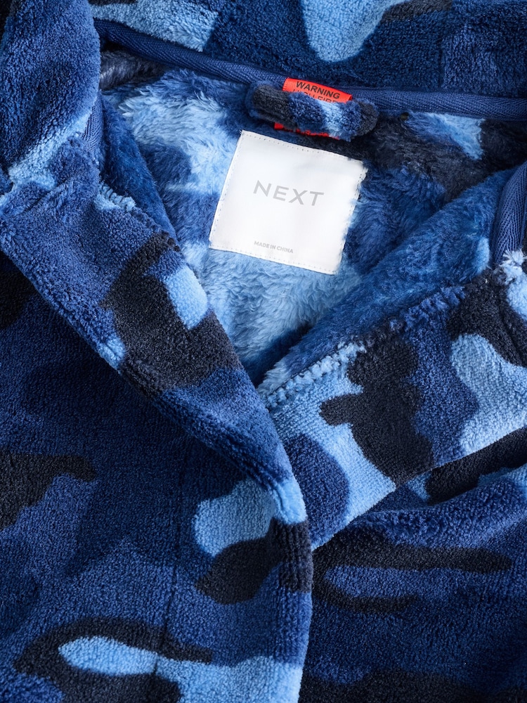 Blue/Navy Camo Fleece Robe Pyjamas (1.5-16yrs) - Image 4 of 4