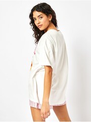Skinnydip Grow Up Oversized 100% Cotton White T-Shirt - Image 2 of 4