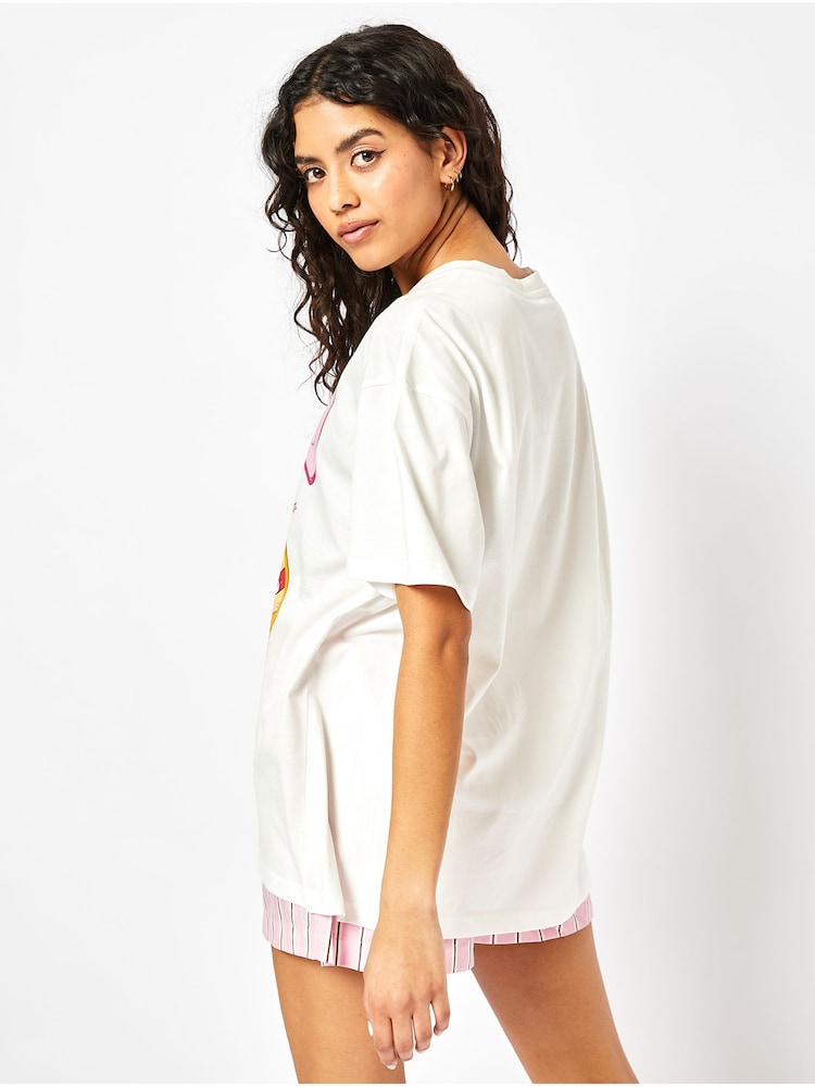 Skinnydip Grow Up Oversized 100% Cotton White T-Shirt - Image 2 of 4