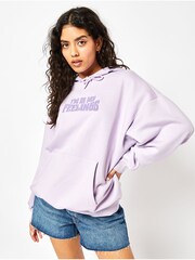 In My Feelings Lilac Oversized Hoodie - Image 2 of 4