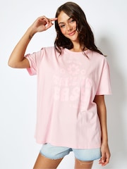 Take it Easy Oversized Pink T-Shirt - Image 1 of 4