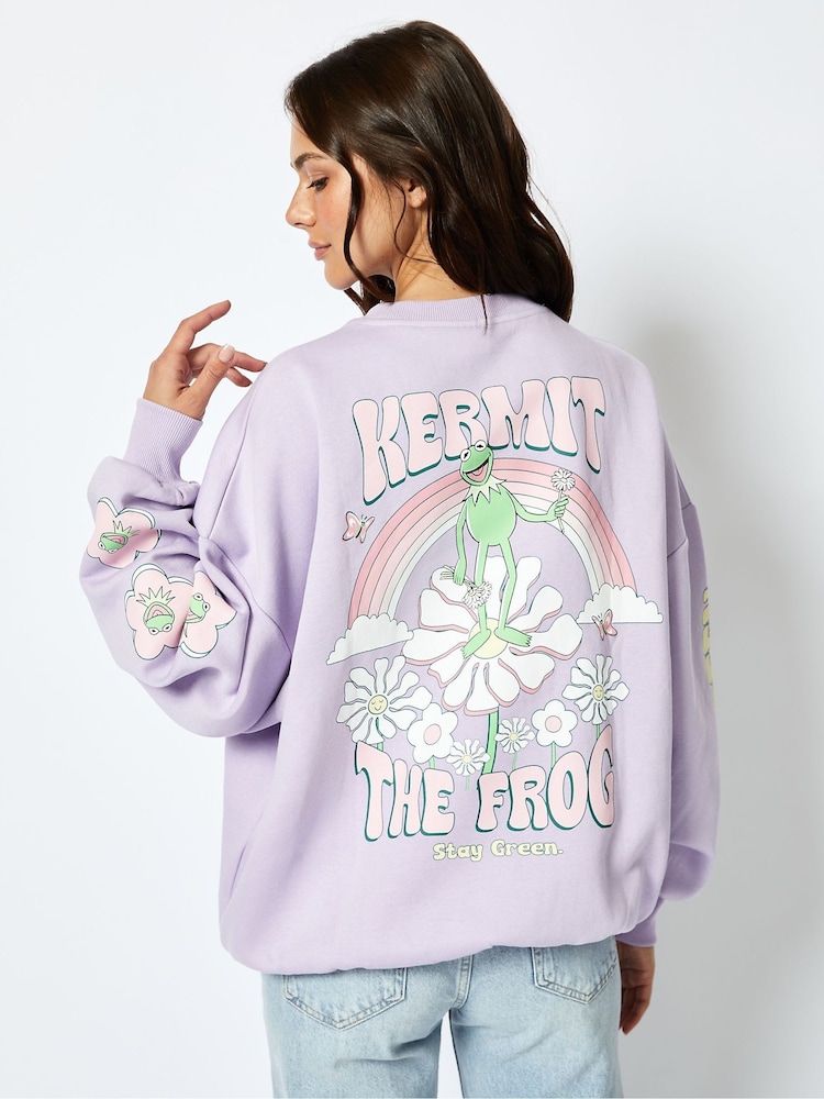 Disney Kermit The Frog Sweatshirt in Lilac - Image 2 of 5