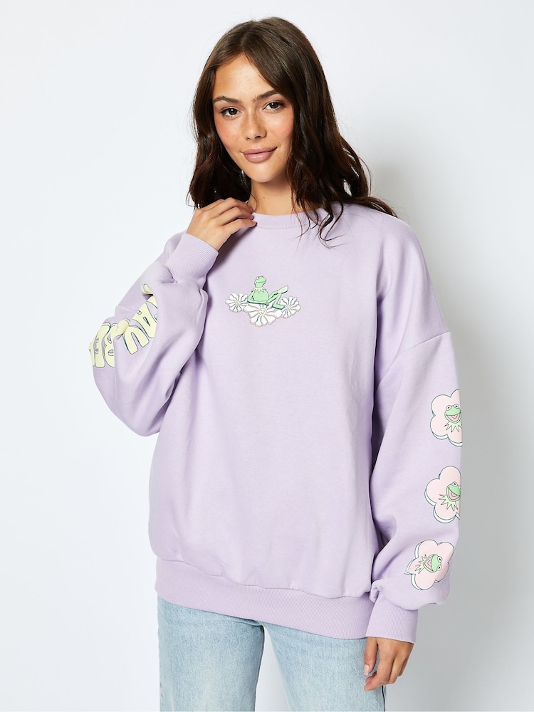 Bluza Disney w kolorze liliowym z motywem Kermit The Frog - Image 4 of 5