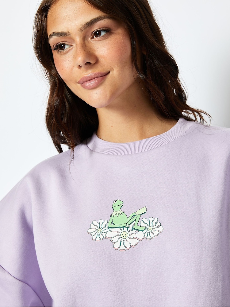 Disney Kermit The Frog Sweatshirt in Lilac - Image 5 of 5 Disney Kermit The Frog Sweatshirt in Lilac - Image 5 of 5